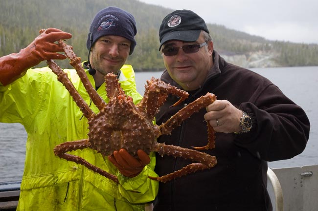 Jimmy And Travis With A King Crab